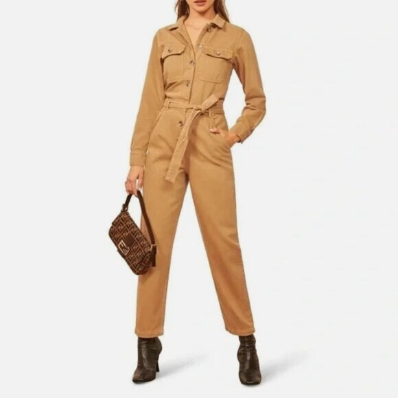 REFORMATION Kendall Desert Boiler Suit Jumpsuit Size 6 NEW NWT - Picture 1 of 6